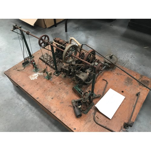 670 - PLINTH MOUNTED STEAM OR HOTAIR GANTRY AND ENGINEERING STATIONERY ENGINE -  BOILER OR PRESSURE TEST R... 