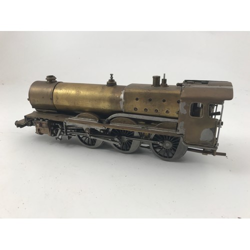 667 - PARTLY BUILT LIVE STEAM 4-6-0 POSSIBLE KING OR CASTLE CLASS LOCOMOTIVE IN BRASS FOR SPARES OR REPAIR... 