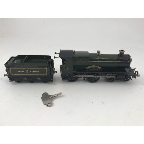 656 - HORNBY 0 GAUGE 4-4-0 3821 COUNTY OF BEDFORD C/W, U/B