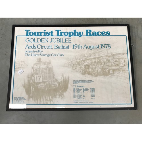 100 - FRAMED BUGATTI POSTER LE CHAMPION DU MONDE 1926 BUGATTI REPRO POSTER CIRCA 1980 BY ERNEST DRYDEN COL... 