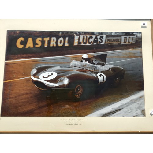 92 - FRAMED PICTURE OF MIKE HAWTHORN-SCUDERIA FERRARI TAKEN AT THE GROSSER PRIES VON DEUTSCHLAND-NURBURGR... 