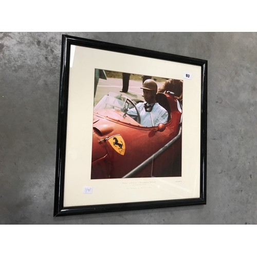 93 - FRAMED PHOTOGRAPH OF PETER COLLINS FERRARI CIRCA 1962