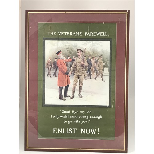 614 - PROPAGANDA POSTER ‘THE VETERANS FAREWELL’ ,BELIEVED TO BE A REPRODUCTION BY PERMISSION OF MESSRS ABD... 