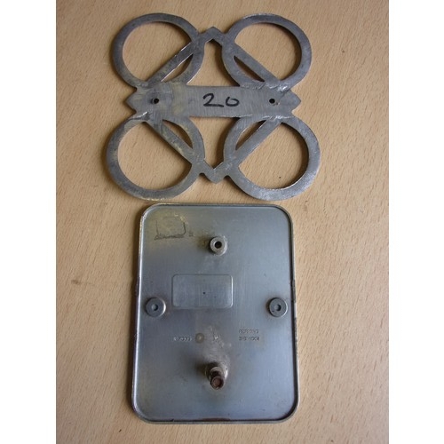 44 - PERKINS DIESEL 2 VEHICLE BADGES 1 CAST ALUMINIUM WITH THE 4 CIRCLES AND PERKINS DETAILS DIESEL IN TH... 