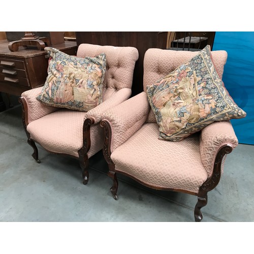 231 - 2 BUTTON UPHOLSTERED CHAIRS