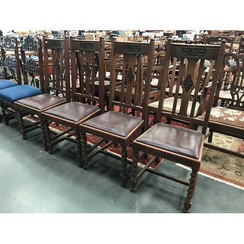 462 - OLD KEY WIND DINING TABLE & 4 CHAIRS