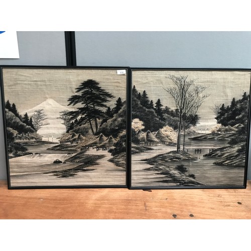 616 - PAIR OF CHINESE FRAMED EMBROIDERIES