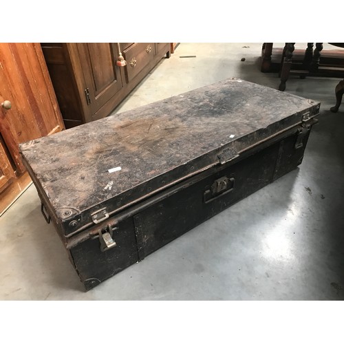 113 - OLD METAL MILITARY TRUNK