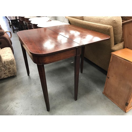 313 - MAHOGANY FOLD OVER TEA TABLE