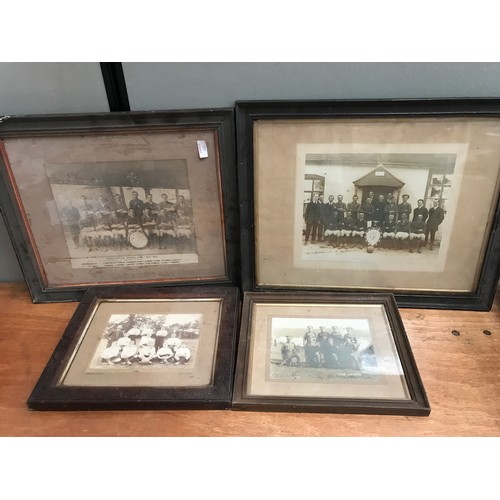 582 - MISC FRAMED PHOTOGRAPHS INCLUDING OLD TEAM PHOTOS RELATING TO RUSHALL CLUB, REGIMENTAL PHOTO, 