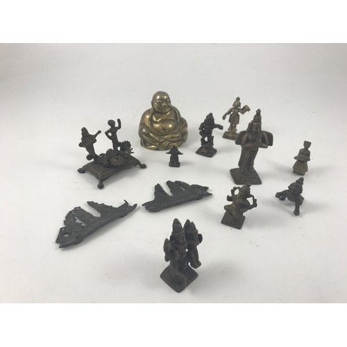 701 - COLLECTION OF BRASS BUDDHAS AND OTHER ICONS