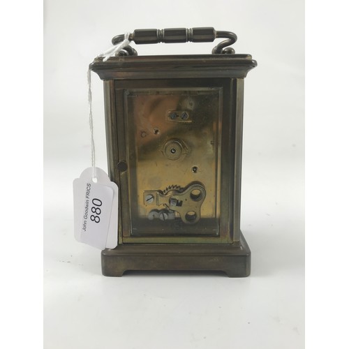 880 - BRASS CARRIAGE CLOCK