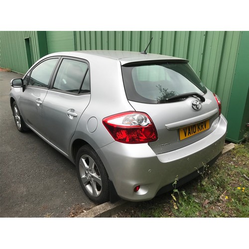 4 - MOTOR CAR, TOYOTA AURIS TR VALVEMATIC 5 DOOR HATCHBACK , REG VA10 KRV, PETROL, 1598CC, IN SILVER, FI... 