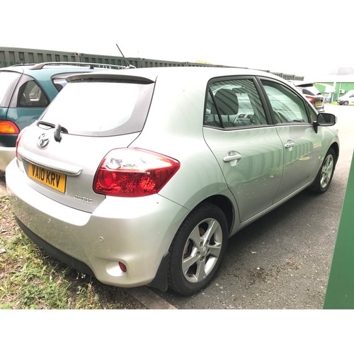 4 - MOTOR CAR, TOYOTA AURIS TR VALVEMATIC 5 DOOR HATCHBACK , REG VA10 KRV, PETROL, 1598CC, IN SILVER, FI... 