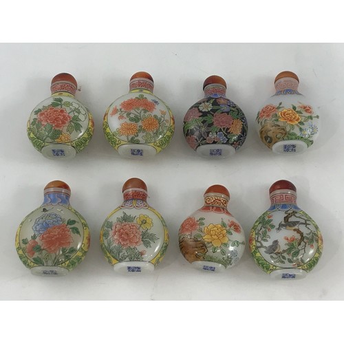 1771 - COLLECTION OF 8 VARIOUS PORCELAIN AND ENAMEL SNUFF BOTTLES