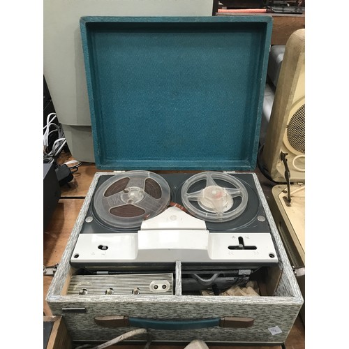 1593 - MAGNAVOX IMPERIAL RECORD DECK IN ORIGINAL PORTABLE CASE T/W A ALBA REEL TO REEL DECK