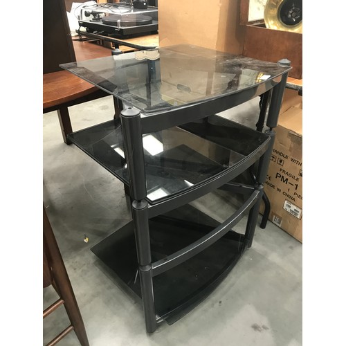 1601 - 3 TIER HI-FI STACKING SYSTEM WITH GLASS SHELVES