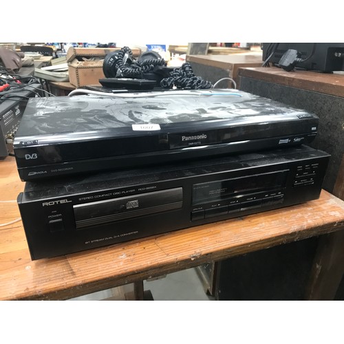 1607 - ROTEL RCD 965BX CD PLAYER AND A PANASONIC DMR EX773 DVD RECORDER