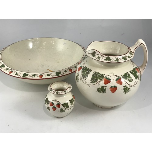 949 - 2 HONITON POTTERY JUGS, PLUS JUG AND BASIN