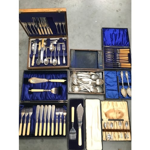 1897 - LARGE QUANTITY OF CASED CUTLERY & FLATWARE