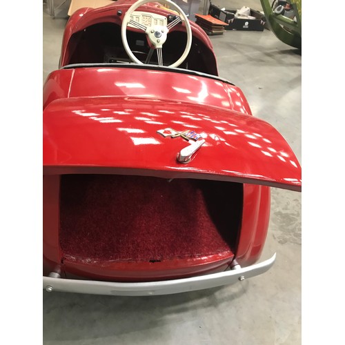 1 - AUSTIN MOTOR CAR 1962 J40 MODEL PEDAL CAR IN RED. A SUPER MODEL CAR,  HAS HAD SOME RE-CONDITIONING A... 