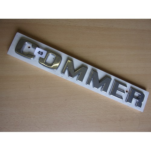 6 - MOUNTED SET OF 6 LETTERS FOR COMMER IN CHROME STYLE