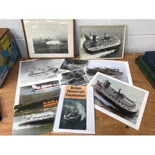 68 - COLLECTION OF INTERESTING HOVERCRAFT PHOTOGRAPHS AND BOOKS, PICTURE OF IHU EARLY HOVERCRAFT, THE CUS... 