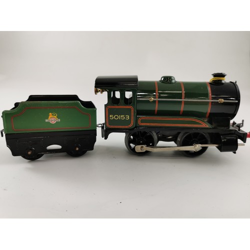 183 - HORNBY O GAUGE BOXED NUMBER 51 LOCOMOTIVE IN VGC, APPEARS UNUSED, IN LIVERY 50153 WITH ORIGINAL GUAR... 