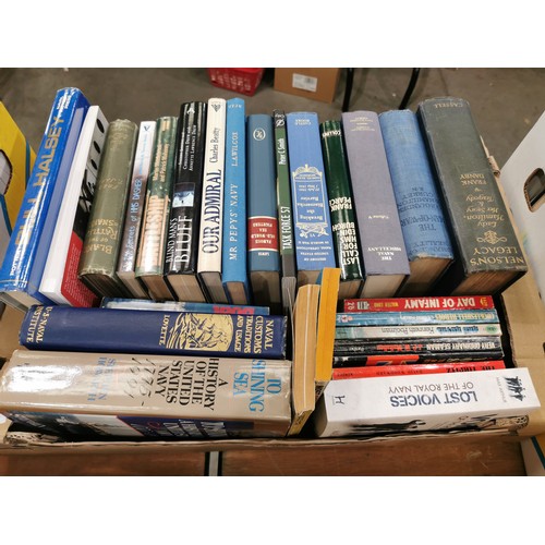 406 - 3 BOXES OF BOOKS, MAINLY NAVAL HISTORY