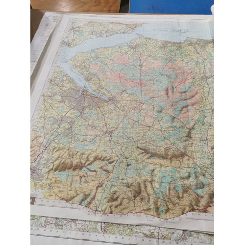 441 - QUANTITY OF LARGE SCALE OS MAPS OF ROLLED PRINTED MAP STYLE MANY OF A3 AND UPWARD SIZE, APPROX. 80 M... 