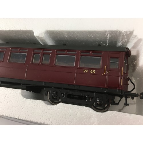 186 - DAPOL O GAUGE 7P-004-005 AUTO COACH BR MAROON 38, BOXED CONDITION