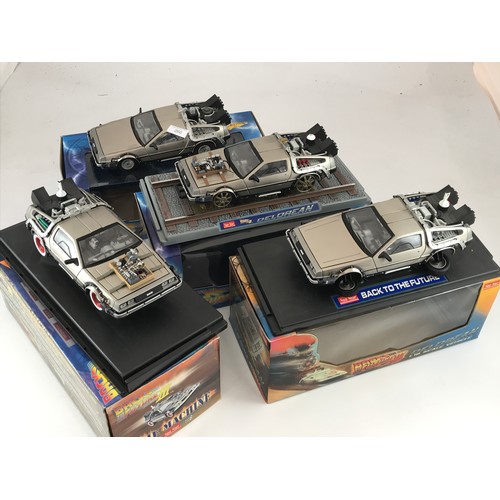 260 - SUNSTAR 4 BOXED BACK TO THE FUTURE TIME MACHINE CARS 1:18 SCALE INCLUDING TIME MACHINE, BACK TO THE ... 