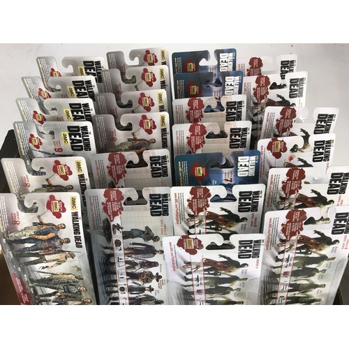 254 - THE WALKING DEAD 25 PLASTIC BOXED FIGURES FROM SERIES 6, 7, 8 AND 9