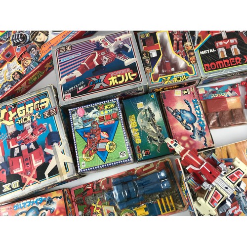 247 - COLLECTION OF ORIENTAL BOXED BOMBER X CHARACTERS, JIN-DIANAMIC KIKAKU CIRCA 1980S SOME IN PLASTIC AN... 