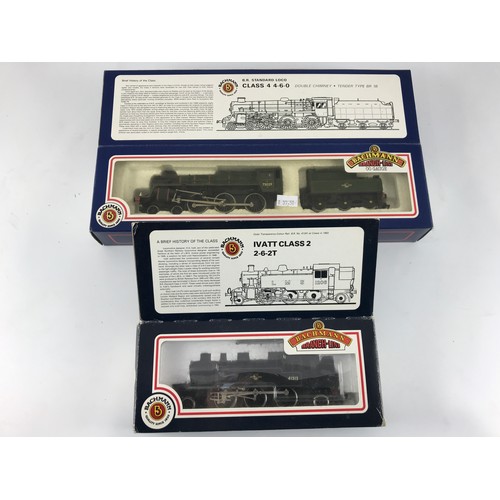 136 - BACHMANN BR CLASS 4 STANDARD LOCOMOTIVE 75029 AND IVATT 2-6-2 TANK LOCOMOTIVE 41313 BR LINED BLACK L... 