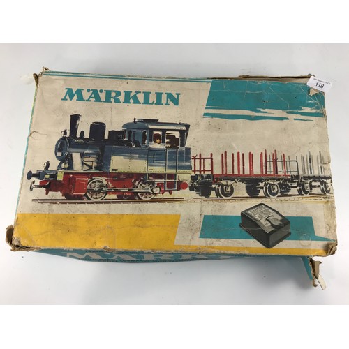 118 - MARKLIN PART BOXED STARTER TRAIN PACK 2919 WITH TRACK WORK, LOCOMOTIVE AND WAGONS