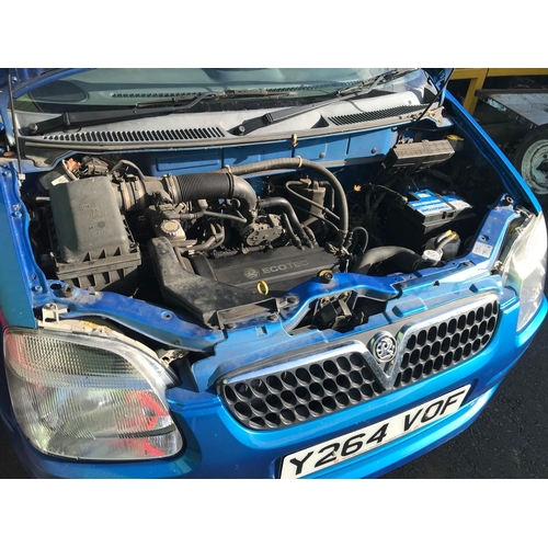 1 - 2001 VAUXHALL AGILA 1.2 PETROL Y 264 VOF, APPROX. 72000 RECORDED MILES