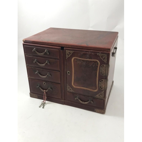 1137 - JAPANESE STYLE LACQUER DESK CABINET A/F