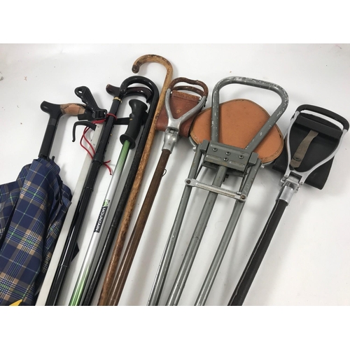 1147 - COLLECTION OF WALKING AND SHOOTING STICKS