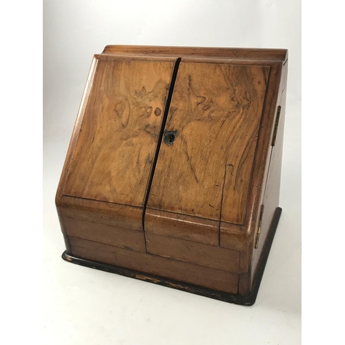 1160 - VICTORIAN WALNUT STATIONERY CABINET