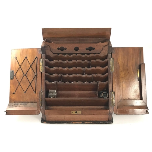 1160 - VICTORIAN WALNUT STATIONERY CABINET