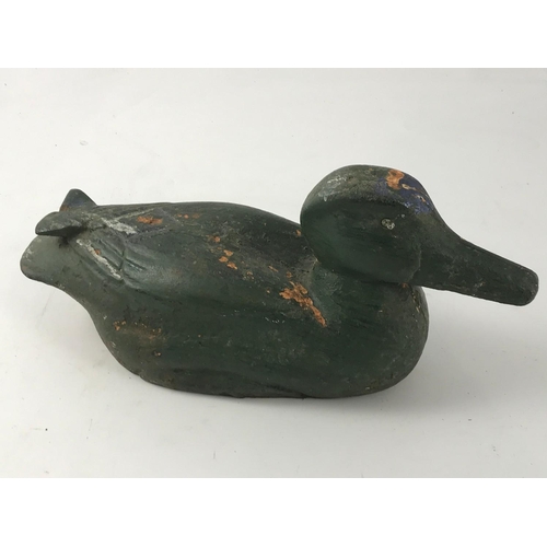 1166 - CAST IRON PAINTED DECOY DUCK