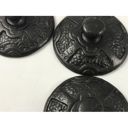 1194 - SET OF 8 VICTORIAN CAST IRON PAPERWEIGHTS, INDISTINCTLY MARKED WITH CROWN CIPHER AND POSSIBLY O.S. (... 