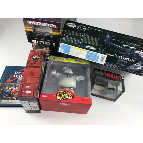 235 - BLUE THUNDER 1:32 SCALE MODEL HELICOPTER DREAM MACHINE IN BOX PLUS JOY RIDE BOXED GHOSTBUSTERS ECTO1... 