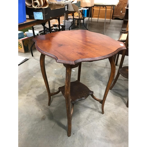 220 - OAK BUFFET AND A MAHOGANY OCCASIONAL TABLE