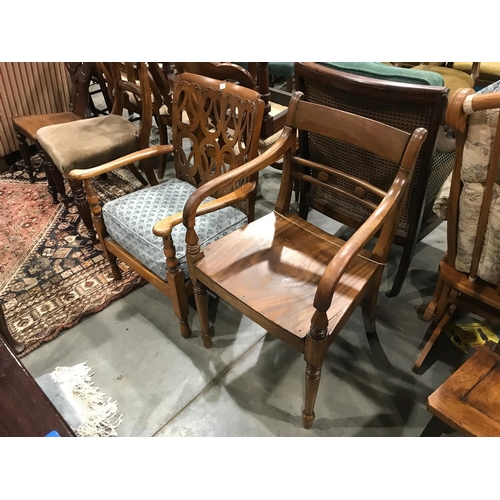 224 - PAIR OF SALON CHAIRS AND 2 OTHERS