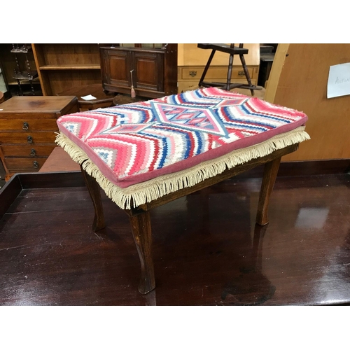 230 - OCCASIONAL TABLE, STOOL AND A DROP LEAF MAHOGANY OCCASIONAL TABLE