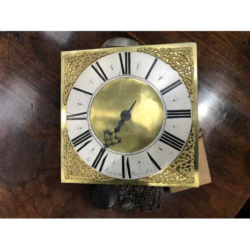 243 - 30 HOUR LONG CASE CLOCK BY JOSEPH BROWN SILVERED CHAPTER RING, BRASS SPANDRELS AND SINGLE HAND 30 HO... 