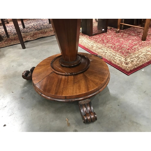 280 - ROUND TOP LOO TABLE, BREAKFAST TABLE ON GROUND PLATFORM BASE WITH 4 CLAW FEET