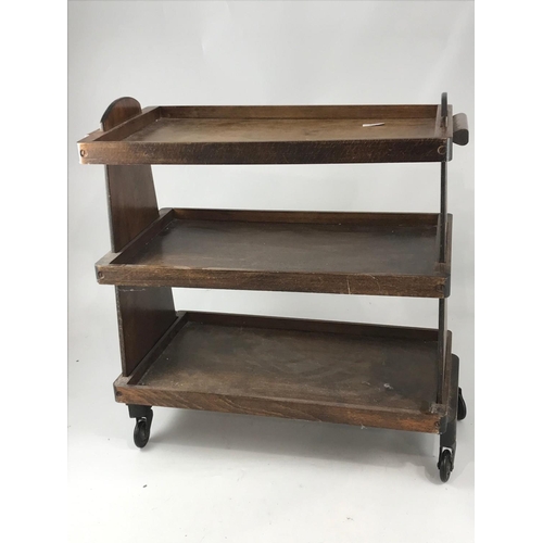 322 - UNUSUAL 3 TIER TEA TROLLEY